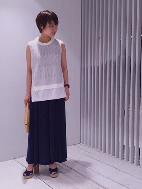 「1％（イチ パーセント）のアイテム」を使った、Shiori Adachiさん（レディース・153cm）の春コーディネート