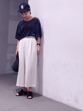 「Annc（アンク）のアイテム」を使った、Shiori Adachiさん（レディース・153cm）の夏コーディネート