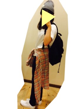 「RACAL（ラカル）のアイテム（ニットキャップ/ビーニー、グレー系）」を使った、もぐこ⍤⃝さん（レディース・158cm）の秋コーディネート