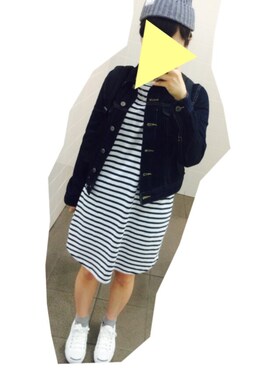 「RACAL（ラカル）のアイテム（ニットキャップ/ビーニー、グレー系）」を使った、もぐこ⍤⃝さん（レディース・158cm）の秋コーディネート