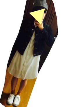 「RACAL（ラカル）のアイテム（ニットキャップ/ビーニー、グレー系）」を使った、もぐこ⍤⃝さん（レディース・158cm）の秋コーディネート