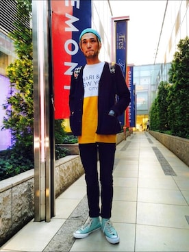 「Addict CONVERSE（アディクト　コンバース）のアイテム」を使った、D★sukeさん（メンズ・179cm）の春コーディネート