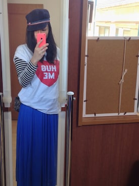 「CHUMS（チャムス）のアイテム（キャスケット）」を使った、侍オカンさん（レディース・160cm）の春コーディネート