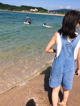 「アイテム（サロペット/オーバーオール）」を使った、ku-minさん（レディース・152cm）の夏コーディネート