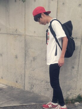 「NEW ERA（ニューエラ）のアイテム（Tシャツ/カットソー）」を使った、akiyaさん（メンズ・175cm）の秋コーディネート