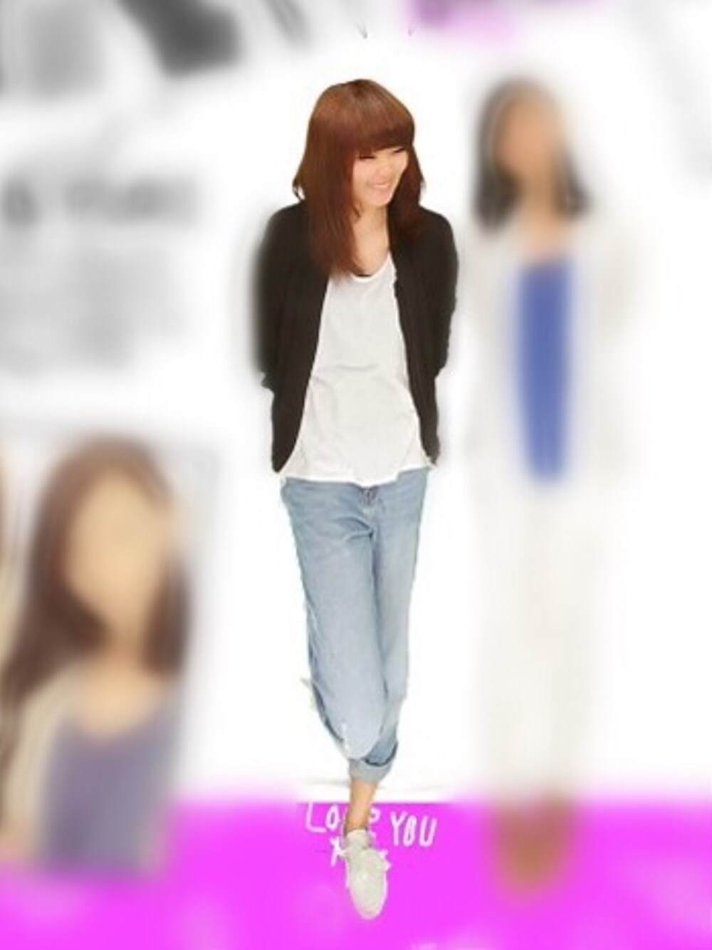 「GUのアイテム（デニムパンツ、ブルー系）」を使った、やーやさん（レディース・163cm）の夏コーディネートの1枚目の写真