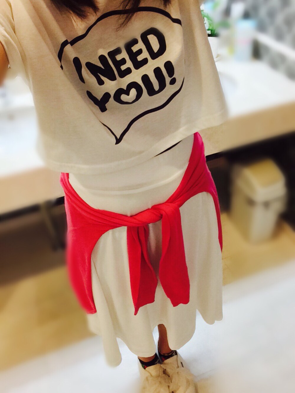 「WEGO、スピンズ」｜「アイテム（スカート、ホワイト系）」を使った、やーやさん（レディース・163cm）の夏コーディネートの1枚目の写真