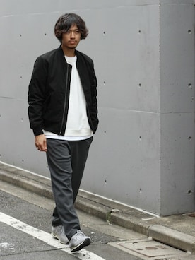 「JOURNAL STANDARD（ジャーナルスタンダード）のアイテム（MA-1）」を使った、SHIGEさん（メンズ・175cm）の秋コーディネート