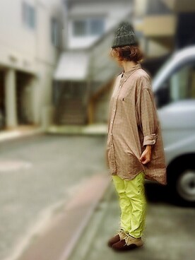 「アイテム（ラッピングキット、グリーン系）」を使った、アクロン🚛🎶さん（レディース・163cm）の秋コーディネート