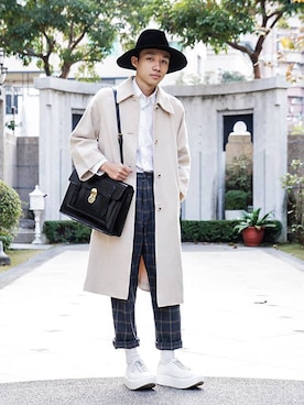 「McVingのアイテム」を使った、BennyHuangADさん（メンズ・174cm）の秋コーディネート