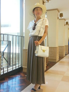 「UNTITLED（アンタイトル）のアイテム（帽子）」を使った、UNTITLEDさん（レディース・155cm）の夏コーディネート