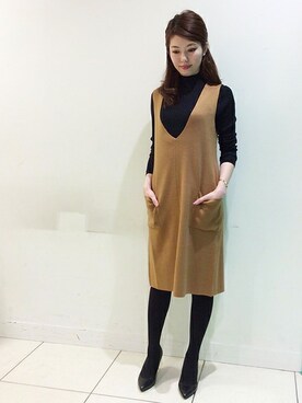 「UNTITLED（アンタイトル）のアイテム（ジャンパースカート）」を使った、UNTITLEDさん（レディース・167cm）の秋コーディネート