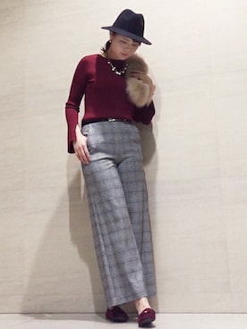 「UNTITLED（アンタイトル）のアイテム（帽子）」を使った、UNTITLEDさん（レディース・169cm）の冬コーディネート
