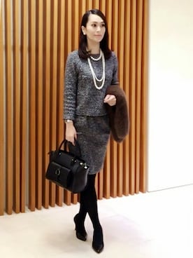 「UNTITLED（アンタイトル）のアイテム（スカート）」を使った、UNTITLEDさん（レディース・169cm）の冬コーディネート