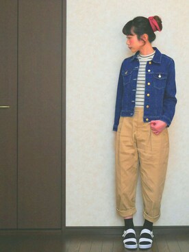 「スポサン」｜「アイテム（デニムジャケット）」を使った、kanaさん（レディース・155cm）の春コーディネート