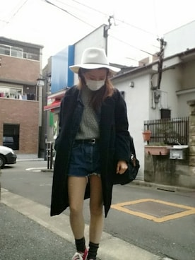 「MidiUmi（ミディウミ）のアイテム（チェスターコート）」を使った、yurikoさん（レディース・155cm）の冬コーディネート