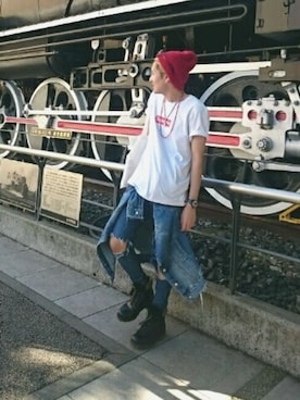 「リメイクデニム」｜「アイテム（ブーツ）」を使った、yurikoさん（レディース・155cm）の春コーディネート
