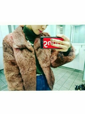 「ラビットファー」｜「アイテム（その他アウター）」を使った、yurikoさん（レディース・155cm）の秋コーディネート