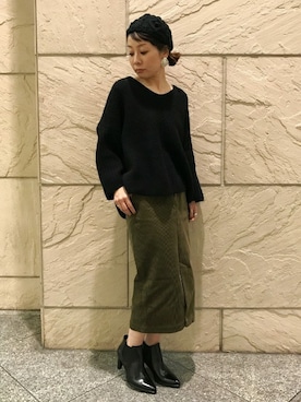 「アイテム（ブーティ）」を使った、FRAMeWORKディアモール店　yokoさん（レディース・153cm）の秋コーディネート