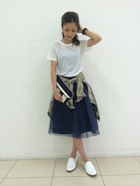 「DRWCYS（ドロシーズ）のアイテム（その他シューズ）」を使った、TOMOEさん（レディース・157cm）の夏コーディネート