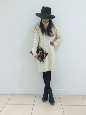 「DRWCYS（ドロシーズ）のアイテム（ブーツ）」を使った、TOMOEさん（レディース・157cm）の冬コーディネート