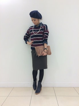 「DRWCYS（ドロシーズ）のアイテム（ブーツ）」を使った、TOMOEさん（レディース・157cm）の冬コーディネート