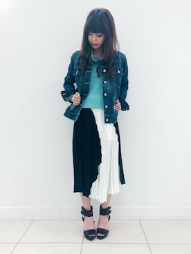 「DRWCYS（ドロシーズ）のアイテム（デニムジャケット）」を使った、TOMOEさん（レディース・157cm）の冬コーディネート