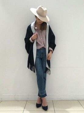 「DRWCYS（ドロシーズ）のアイテム（ハット）」を使った、TOMOEさん（レディース・157cm）の冬コーディネート