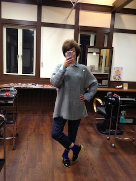 「ANOTHER BRANCH（アナザーブランチ）のアイテム（スラックス）」を使った、ちら(о´∀`о)さん（レディース・161cm）の冬コーディネート