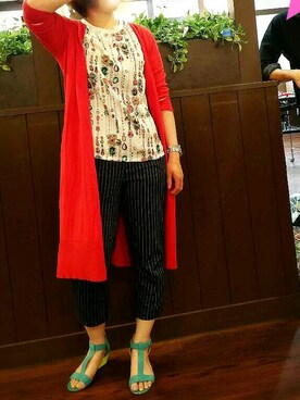 「ANOTHER BRANCH（アナザーブランチ）のアイテム（パンツ）」を使った、ちら(о´∀`о)さん（レディース・161cm）の夏コーディネート