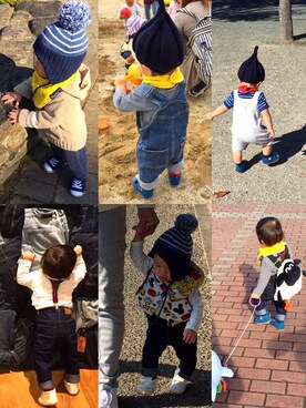 「1歳児」｜「アイテム（帽子）」を使った、1-2brother's¨̮さん（レディース・149cm）の秋コーディネート