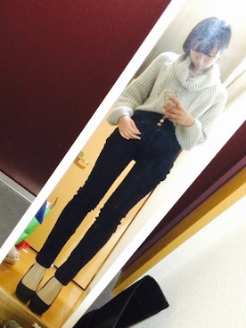 「aveil（アベイル）のアイテム（パンツ）」を使った、yuccoさん（レディース・161cm）の冬コーディネート