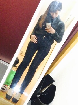 「aveil（アベイル）のアイテム（パンツ）」を使った、yuccoさん（レディース・161cm）の冬コーディネート