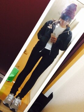 「aveil（アベイル）のアイテム（パンツ）」を使った、yuccoさん（レディース・161cm）の冬コーディネート