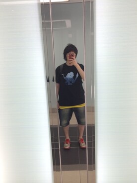 「アイテム（その他アンダーウェア/インナー、イエロー系）」を使った、なみまるおじさん。さん（メンズ・165cm）の夏コーディネート
