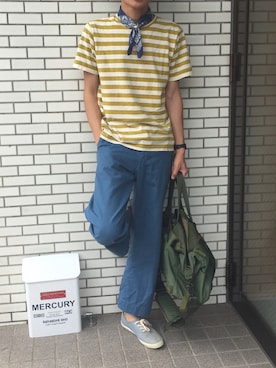 「BEAMS PLUS（ビームスプラス）のアイテム（財布/小物）」を使った、白川透さん（メンズ・175cm）の夏コーディネート