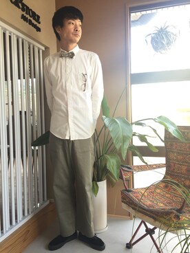 「ボウタイ」｜白川透さん（メンズ・175cm）の秋コーディネート