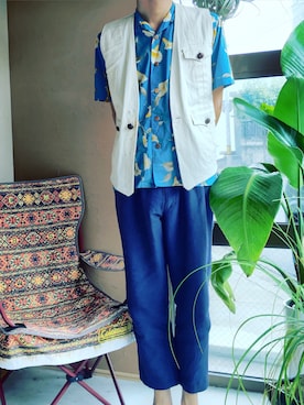 「TATAMIZE（タタミゼ）のアイテム」を使った、白川透さん（メンズ・175cm）の夏コーディネート