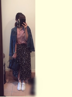 「スリット」｜「アイテム（デニムジャケット）」を使った、maaa★さん（レディース・159cm）の秋コーディネート