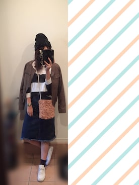 「passage mignon/flaneur（パサージュミニョンフラヌール）のアイテム（ニットキャップ/ビーニー）」を使った、maaa★さん（レディース・159cm）の秋コーディネート