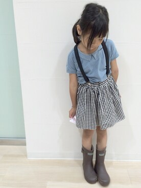 「アイテム（レインシューズ）」を使った、kuuurumilk☻さん（キッズ・110cm）の夏コーディネート