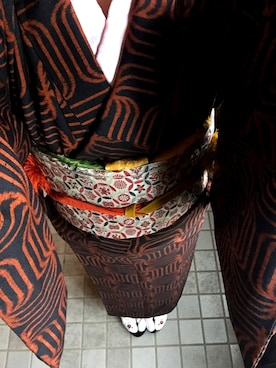 「アイテム（水着/着物・浴衣、シルバー系）」を使った、なっちんさん（レディース・160cm）の冬コーディネート