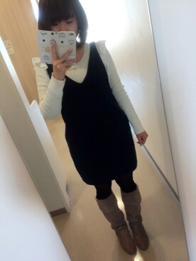 「妹からのプレゼント」｜manamiiiさん（レディース・155cm）の冬コーディネート