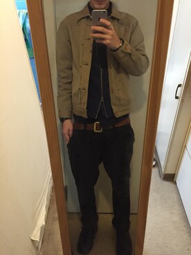 「STUDIOUS（ステュディオス）のアイテム（その他アウター）」を使った、HIROKIさん（メンズ・175cm）の冬コーディネート