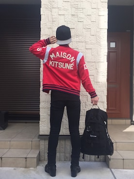 「Maison Kitsune（メゾンキツネ）のアイテム（ブルゾン）」を使った、Kazukiさん（メンズ・167cm）の秋コーディネート