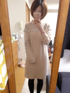「tocco（トッコ）のアイテム（ワンピース/ドレス）」を使った、かなさん（レディース・156cm）の冬コーディネート