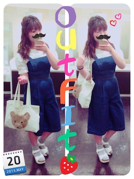 「ガウチョサロペット」｜「アイテム（オールインワン・サロペット）」を使った、かなもさん（レディース・163cm）の春コーディネート