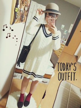 「フェルト帽子」｜minako＊さん（レディース・155cm）の秋コーディネート