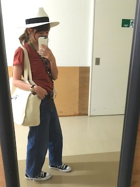 「アイテム（パンプス、ホワイト系）」を使った、rinaさん（レディース・150cm）の夏コーディネート