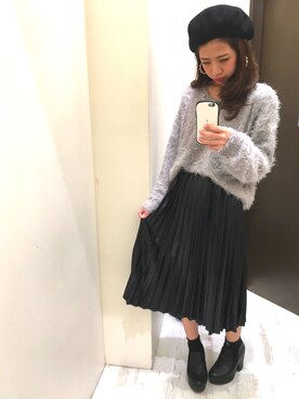 「SpRay（スプレイ）のアイテム（ハンチング/ベレー帽）」を使った、rinaさん（レディース・150cm）の冬コーディネート